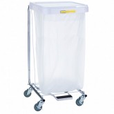 Single Medium Duty Hamper with Foot Pedal - White Lid, 35 inch tall